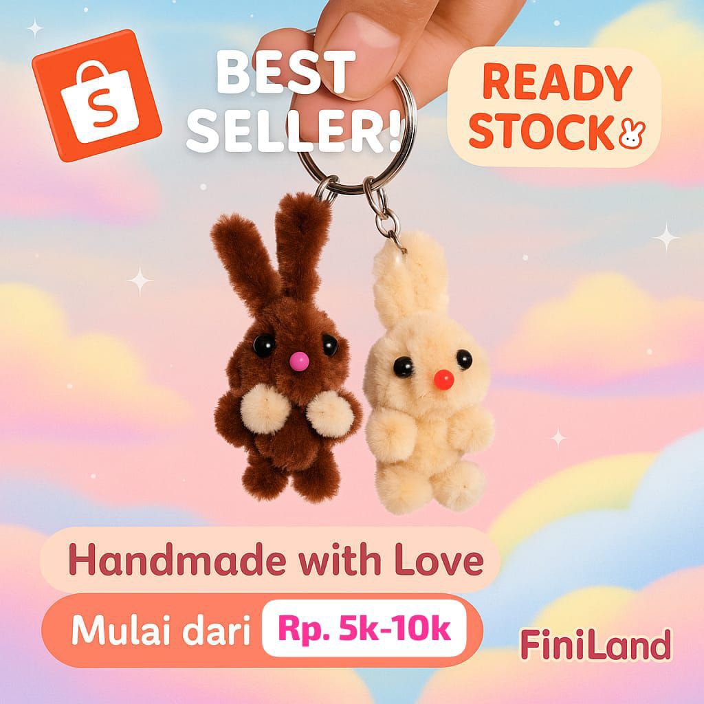 Gantungan Kunci Couple Lucu Handmade – Bisa Custom Nama & Karakter | FiniLand
