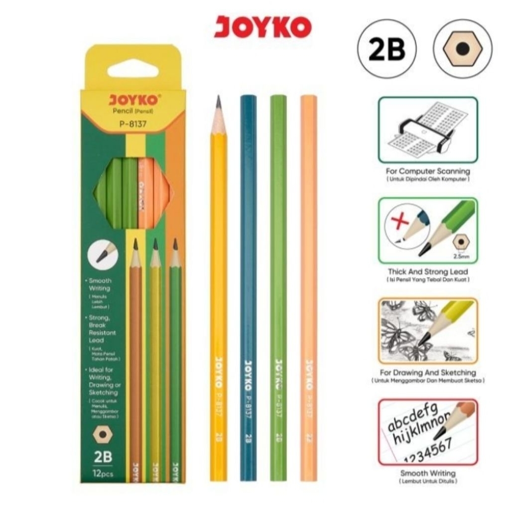 

Pencil Pensil Joyko P-8137 2B 1 Box