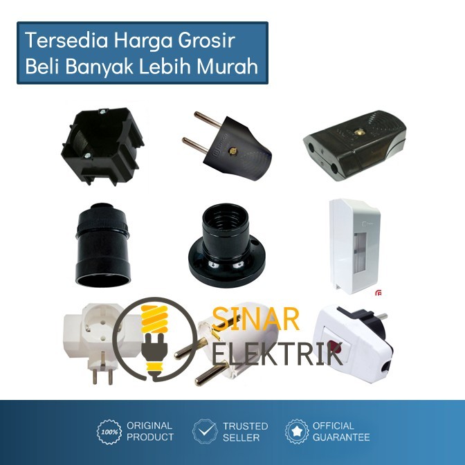 [GROSIR] BROCO Steker Konta Gepeng Fitting Plafon Gantung Hitam Inbow Doos T Arde Switch Box MCB