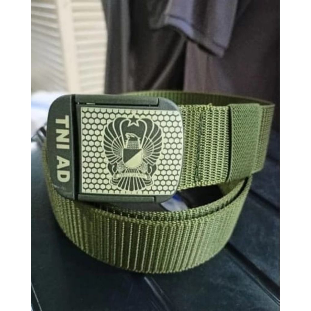 ikat pinggang Lazer logo TNI AD sabuk castum logo gesper tactical