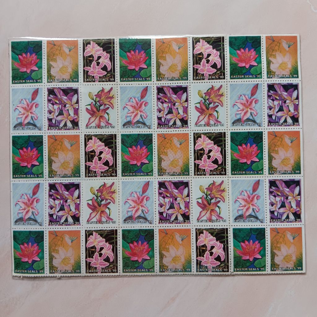 

(AB) Perangko Amerika Serikat: Prangko Cinderella 1999 Crippled Children Easter Seals - Easter Seals '99 - Flowers Set 40 pcs (6 varian) Mint