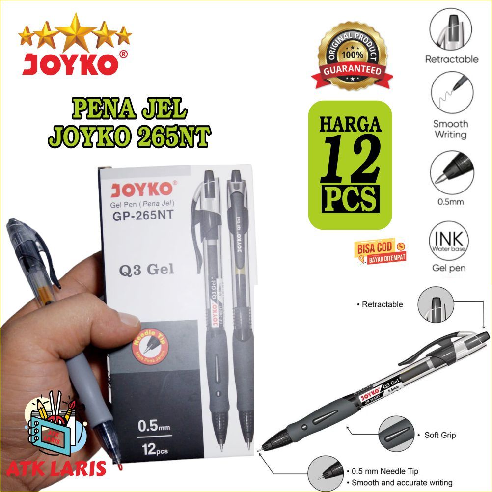 

PULPEN JOYKO Gel Pen JOYKO 0.5mm GP 265NT Harga 1 Pack isi 12 pcs