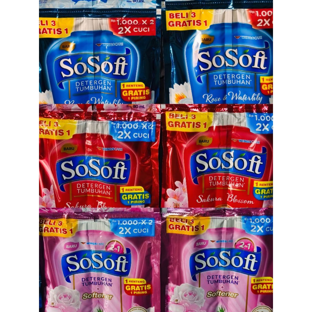 So soft detergen cair 16 sachet