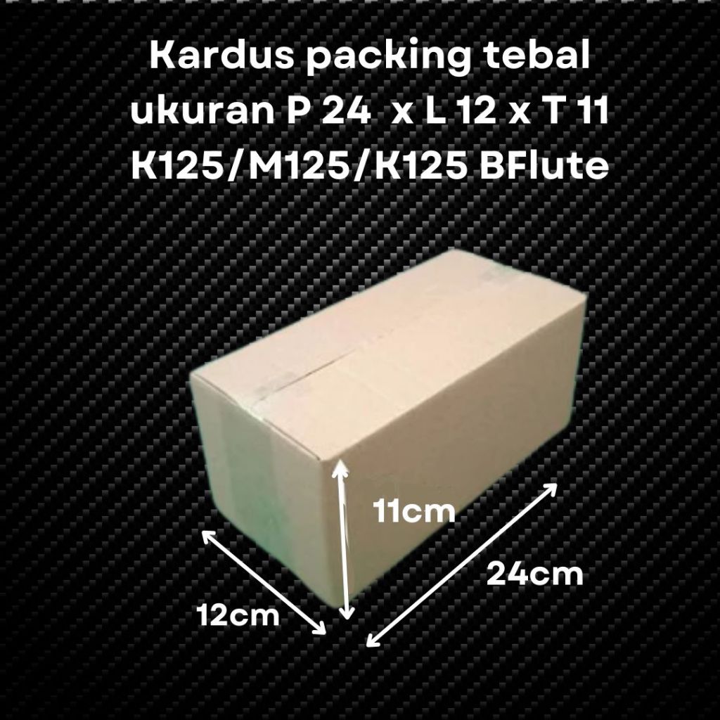 

Kardus Packing Tebal P24 cm x L12 cm x T11 cm Bahan K125/M125/K125 Bflute