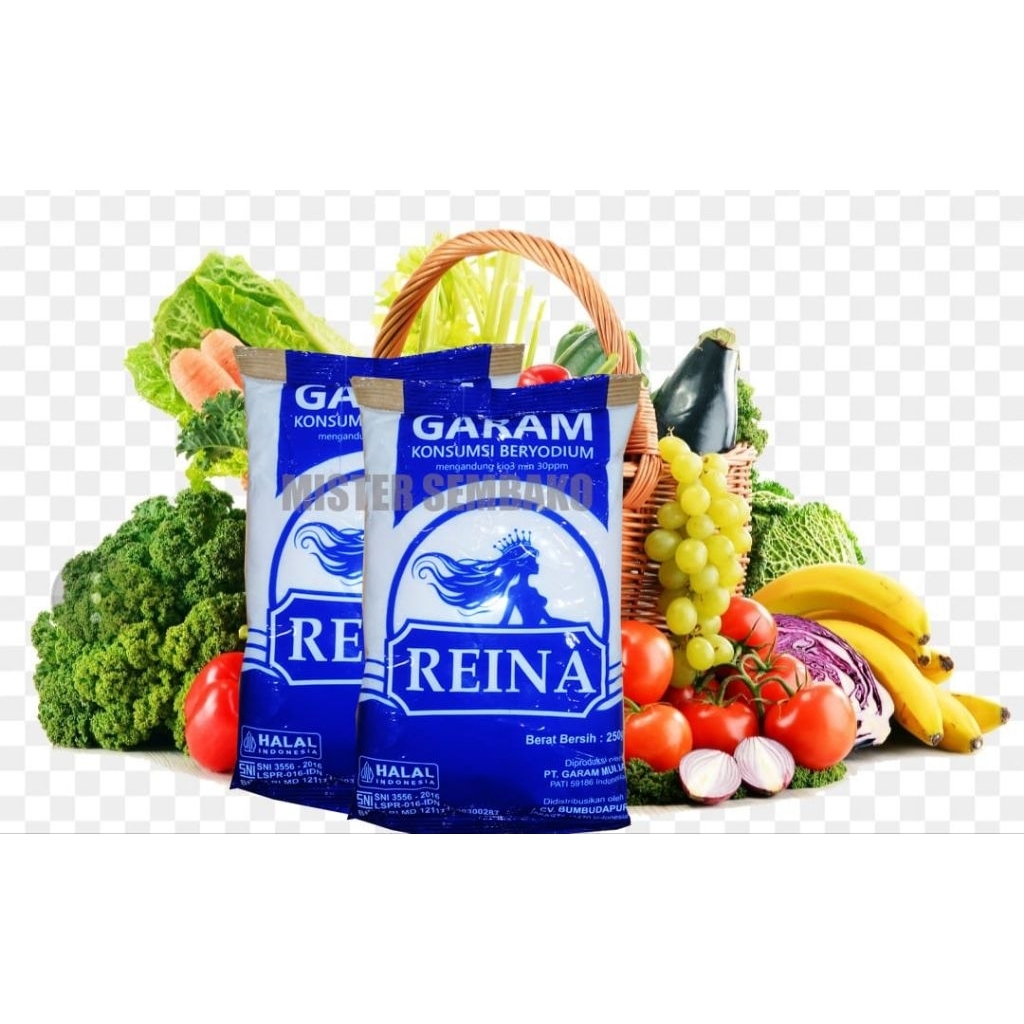 

Garam Konsumsi Beryodium "Reina"250gr, 1 ball isi 40pcs