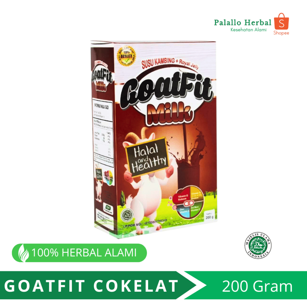 

Goatfit Coklat Box 200g - Susu Kambing Etawa dengan Kakao & Madu, BPOM Legal, Minuman Sehat & Lezat