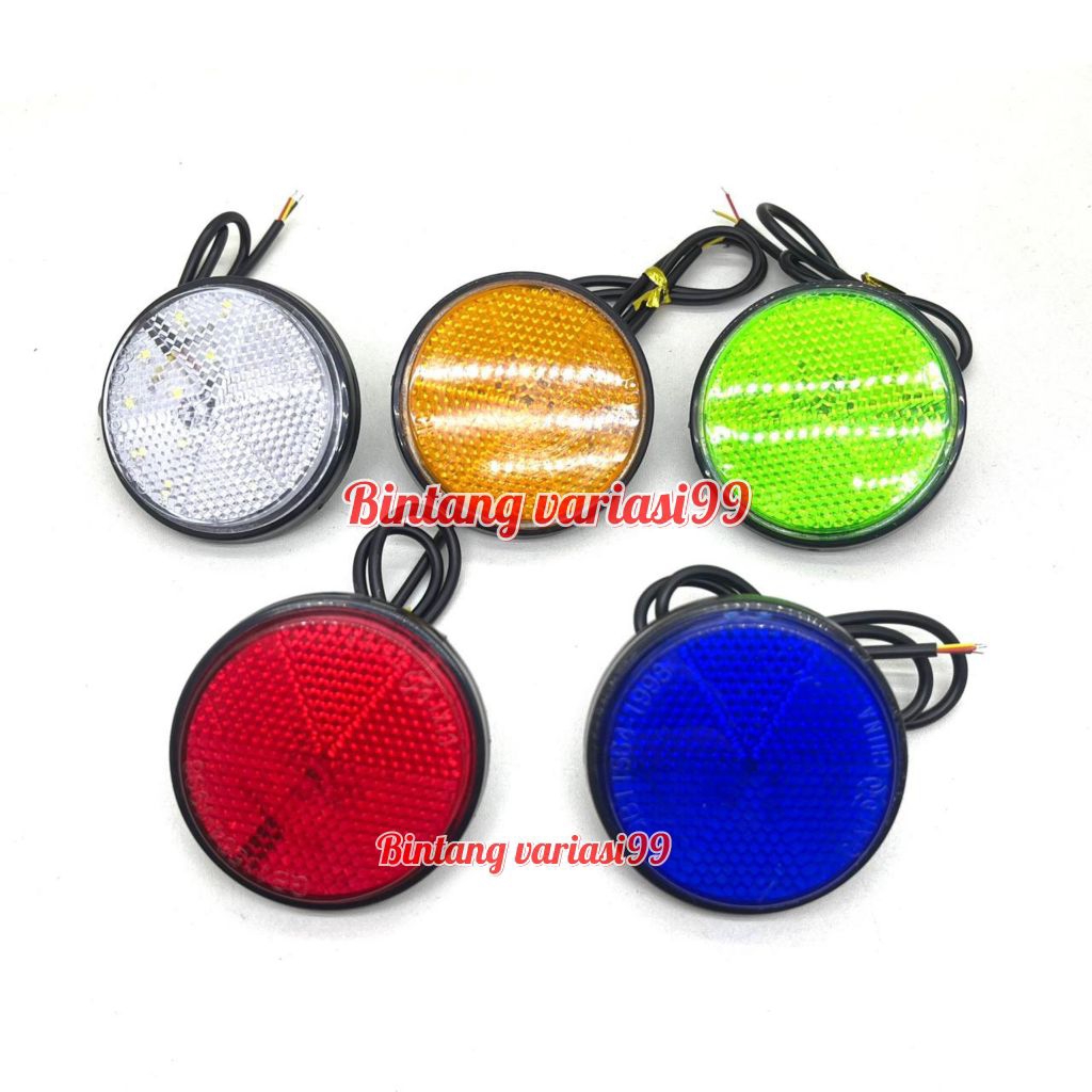 Lampu stop rem bulat universal motor  mobil  stop belakang bulat mata kucing  iniversal 12volt Harga