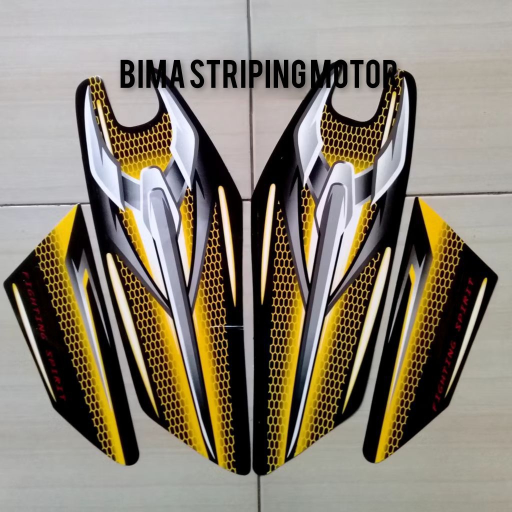 Stiker Striping Motor Yamaha Rx King 2007 Hitam Kuning