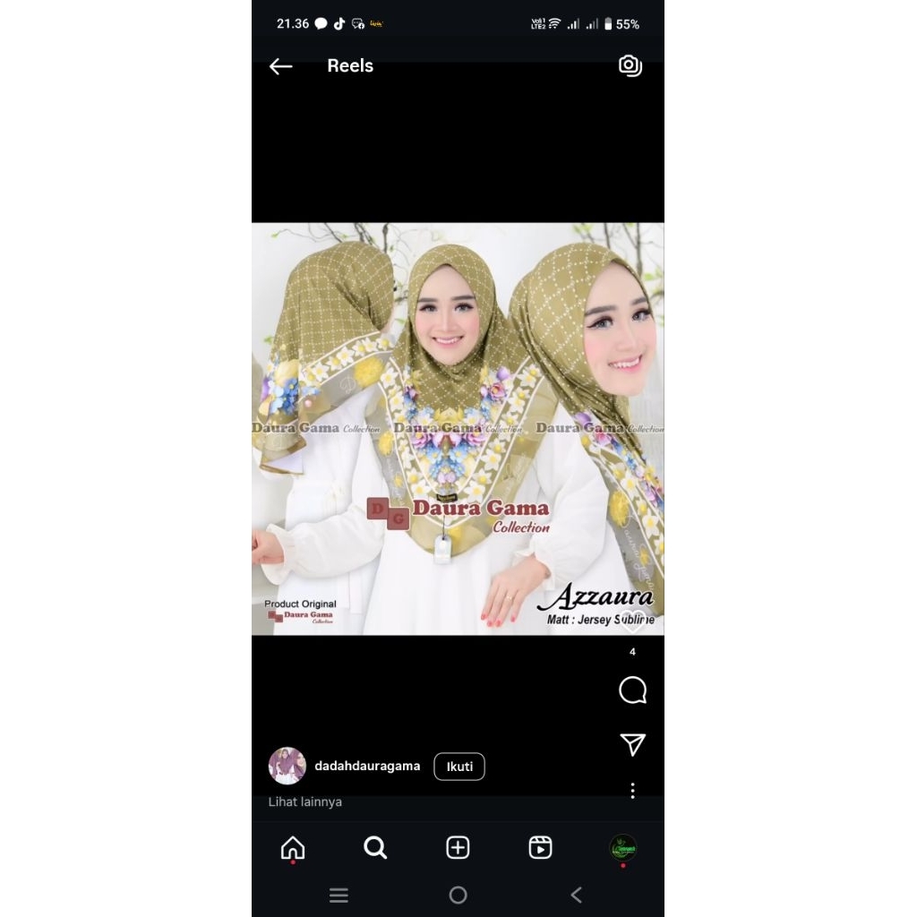 hijab instan azzura non ped