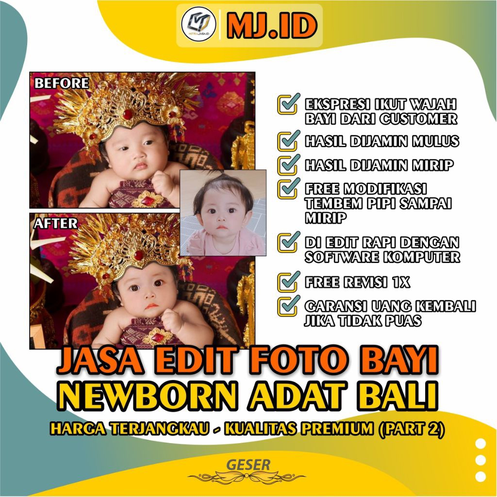 [Murah] Edit Foto Bayi Newborn Tema Adat Bali