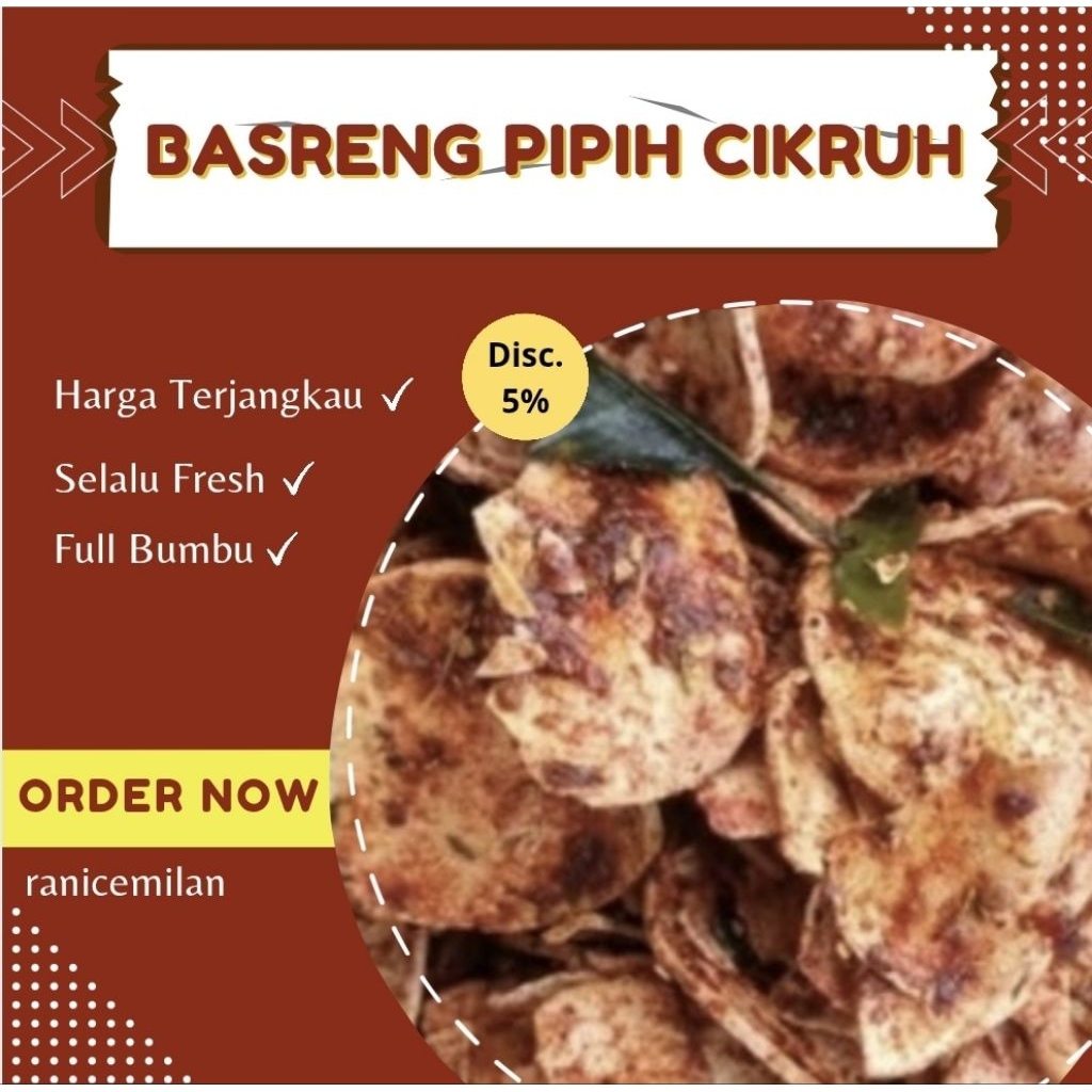 

basreng pipih pedas cikruh renyah dan gurih