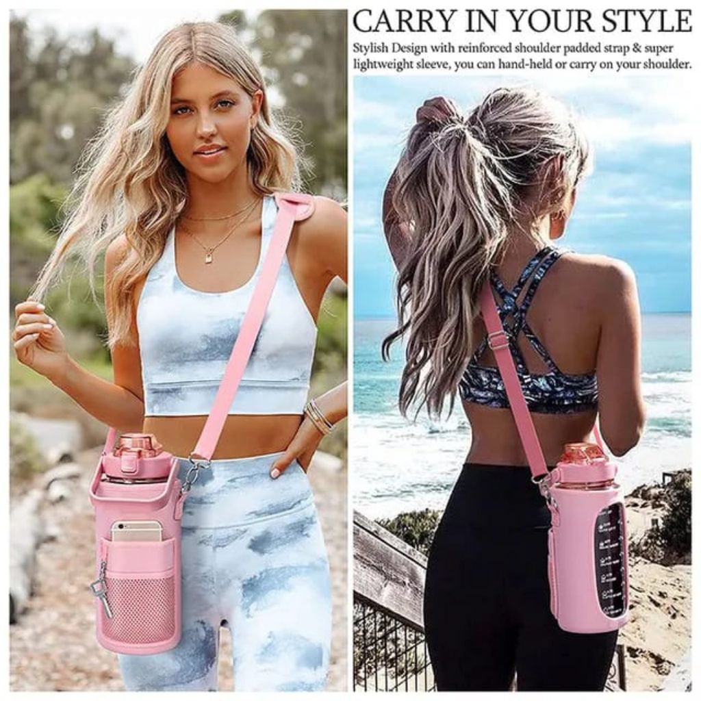BOTOL MINUM MOTIVASI 2L + TAS + STRAP MULTIFUNGSI