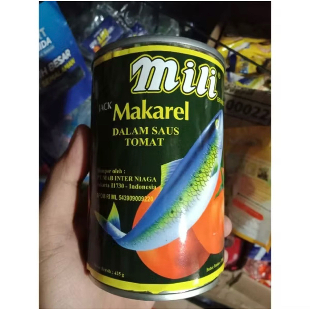 

Sarden Mili Mackerel Besar 425 gram halal original tutup putih exp 2027