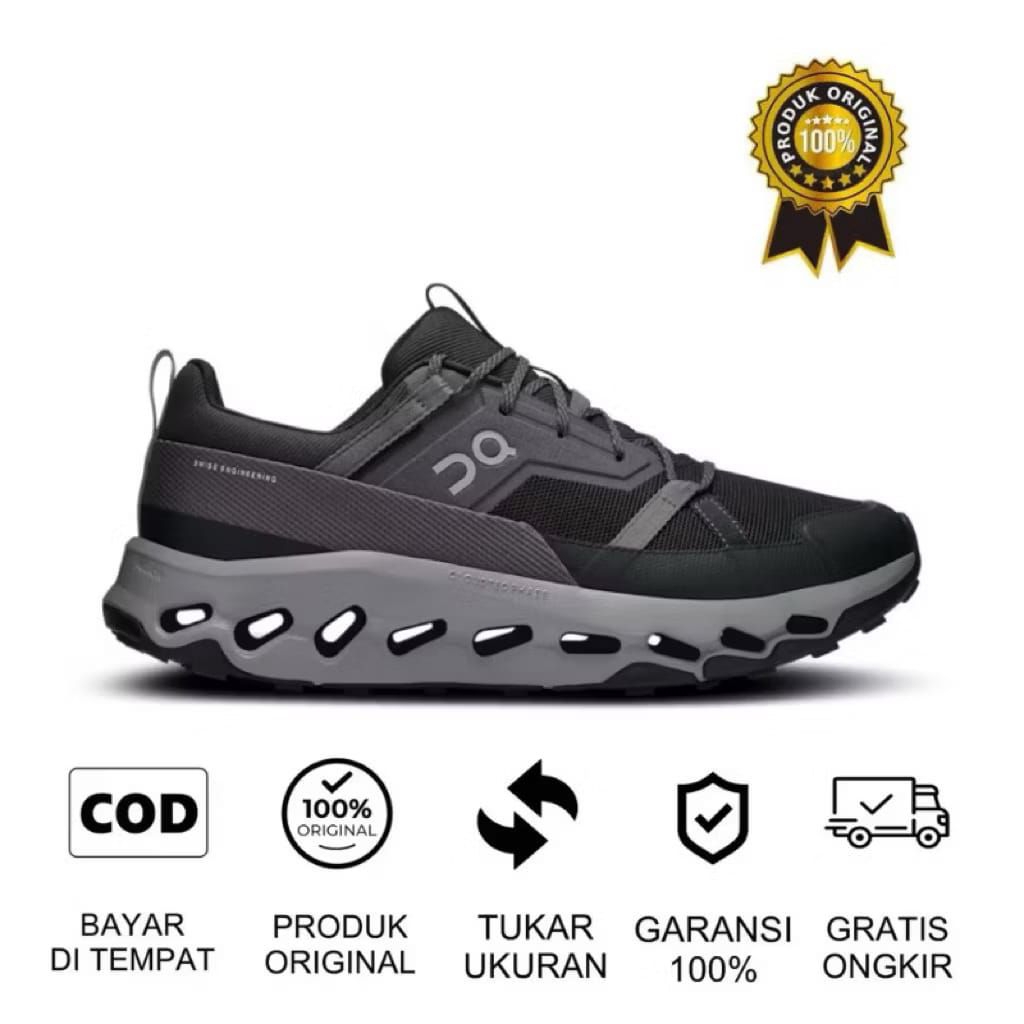 SEPATU RUNNING ON CLOUD HORIZON BLACK ORIGINAL