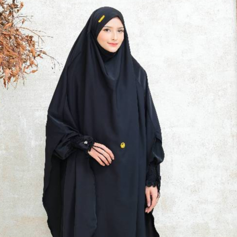MINA Set Abaya + French Khimar Semi Instan anti UV Original