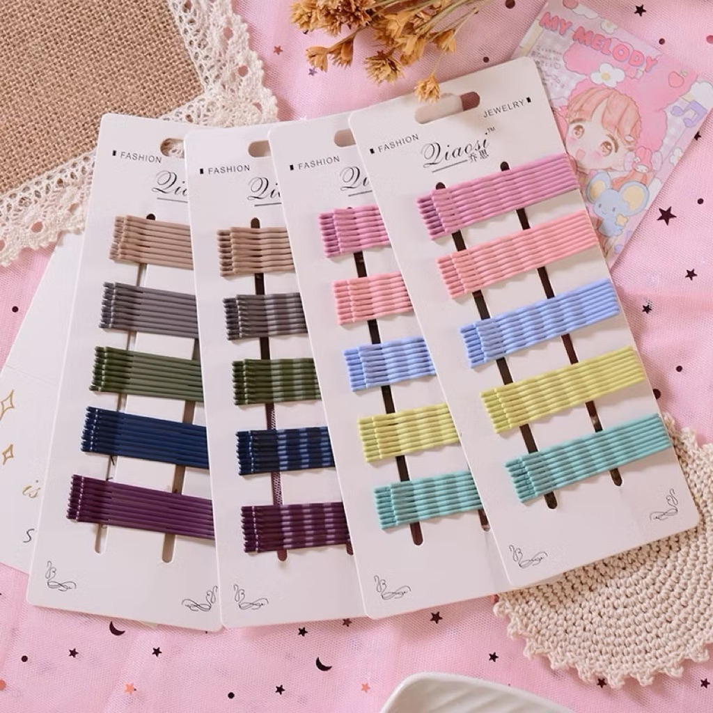 BD - 60PCS - JEPIT LIDI KOREA / JEPITAN RAMBUT LIDI / PIN RAMBUT HITAM WARNA WARNI