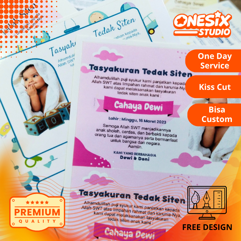 

Kartu/Stiker Tasyakuran Tedak Siten, Turun Tanah, Tedhak Siten