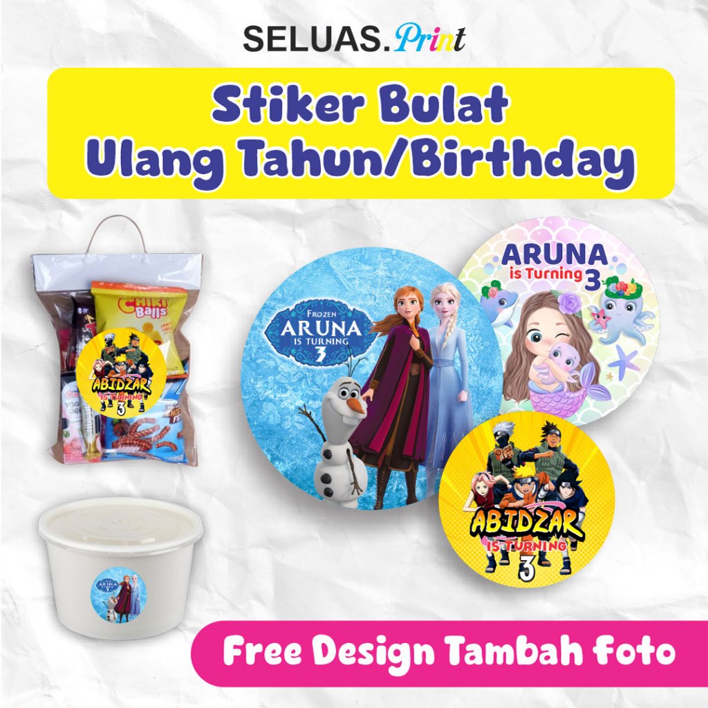 

Sticker Ulang Tahun Anak Stiker Birthday Ultah Souvenir Hampers Waterproof Anti Air