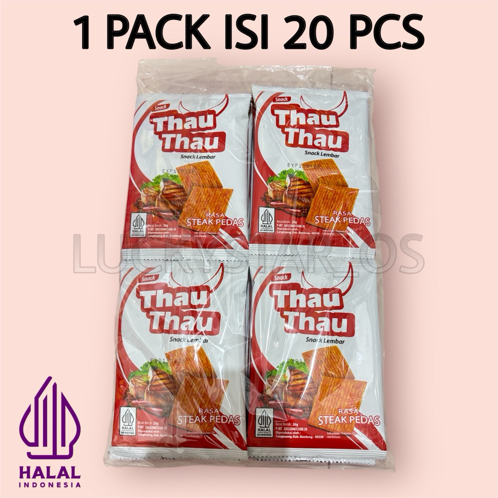 

SNACK THAU THAU SNACK RASA STEAK PEDAS ISI 20 PCS x 26GR