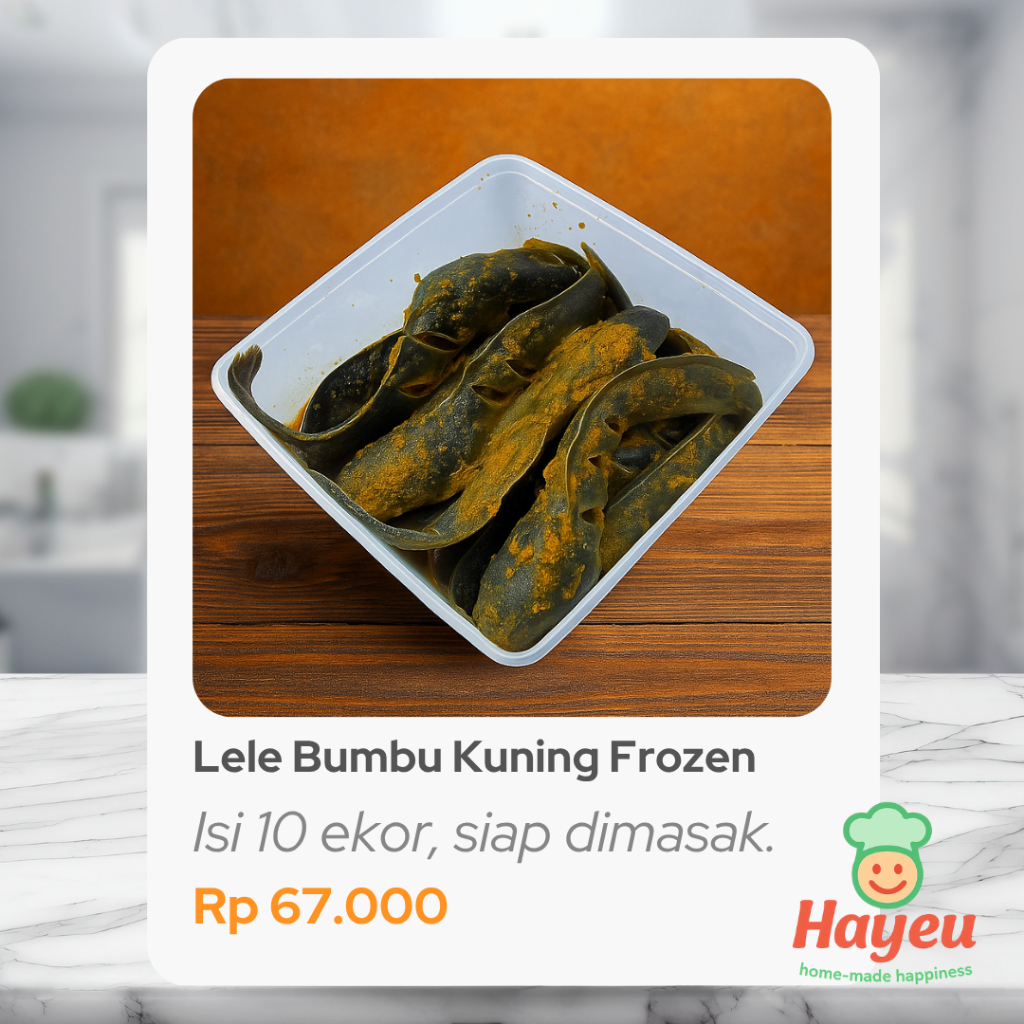

Lele Ungkep Bumbu Kuning Kemasan 10 Ekor Siap Masak