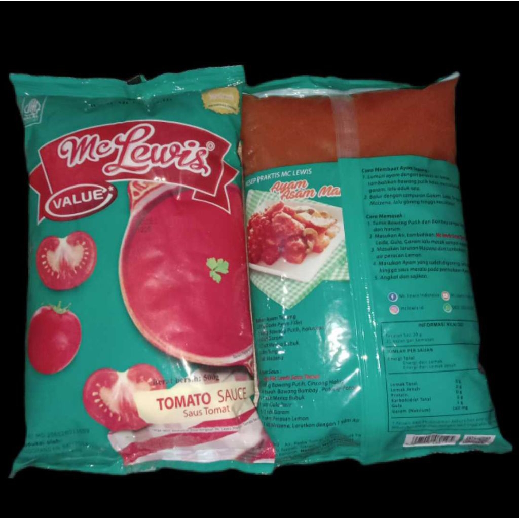 

Mc Lewis Saos Tomat 500gr, Mc Lewis Saos Pedas 500gr