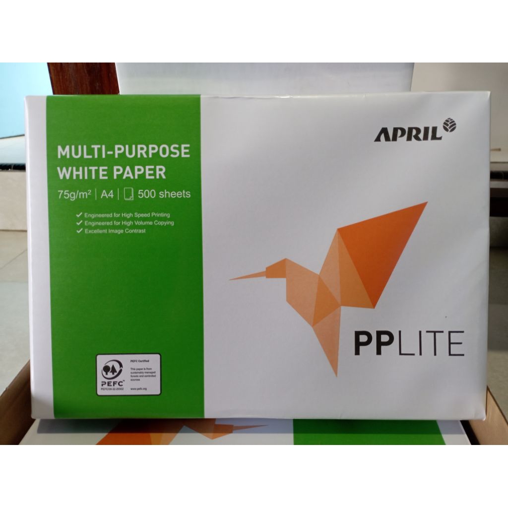 

Kertas HVS A4 1 rim PPLITE APRIL 75gsm Putih