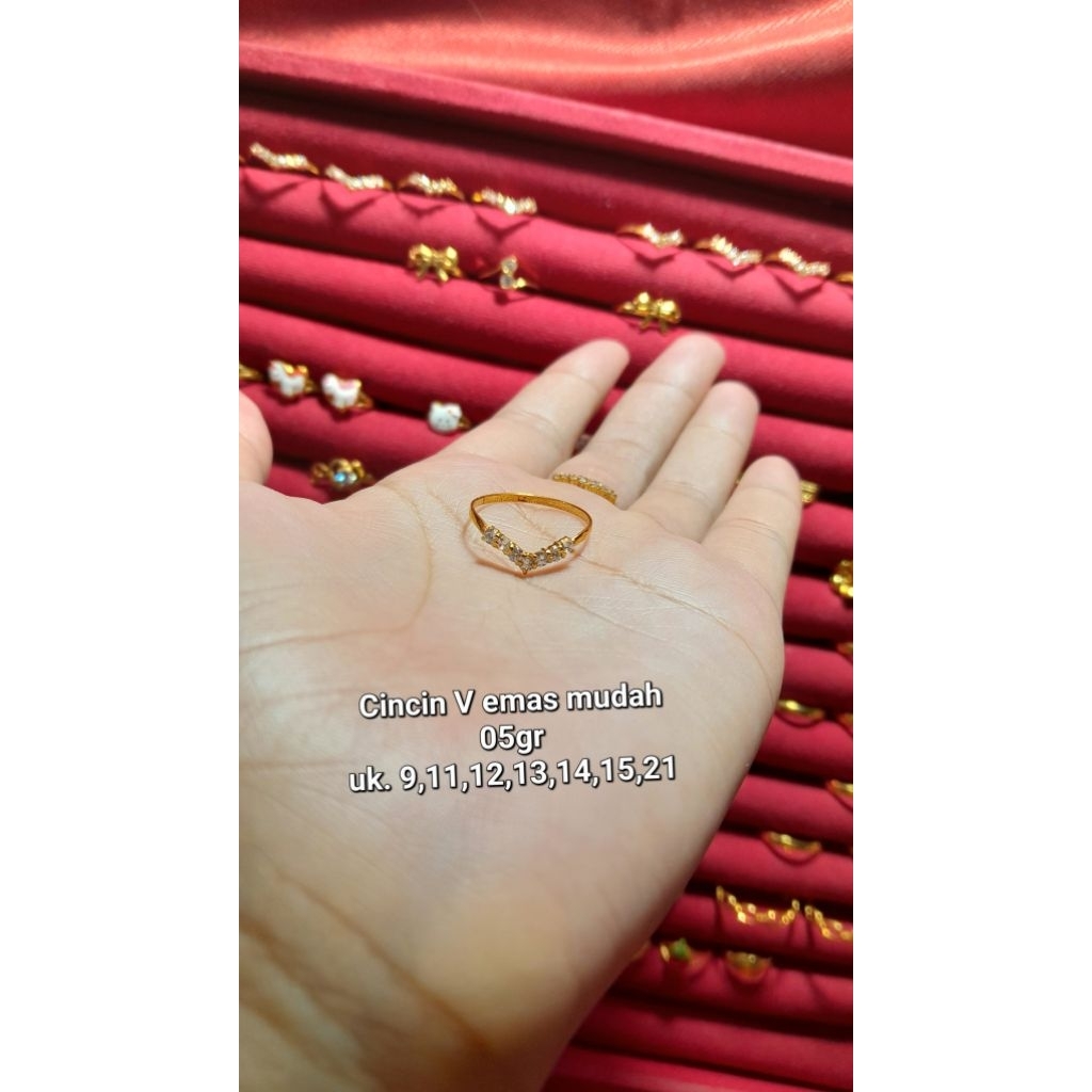 cincin vuji emas mudah 05gr kadar 5%