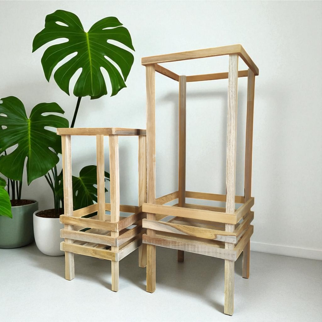 Pot Tinggi Kayu Jati Oven