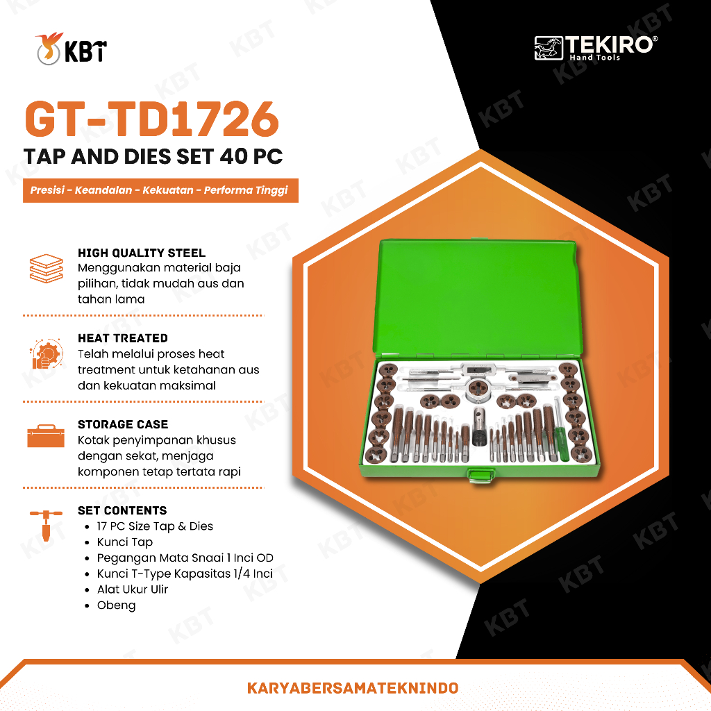 HAND TAP & SNAI SET TEKIRO 40 PCS (METRIC)