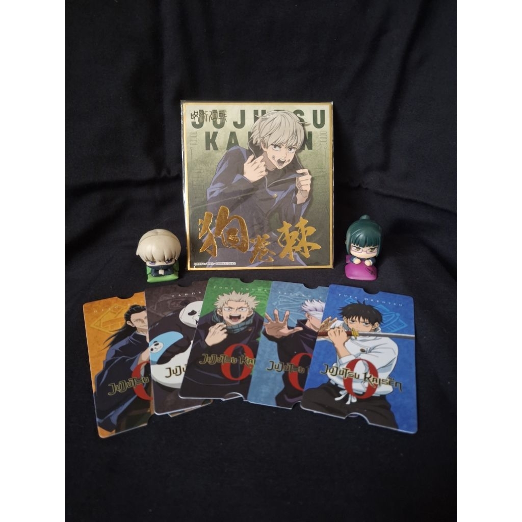 Jujutsu Kaisen Official Merch, Shikishi, figure, tiket cgv jjk movie 0, inumaki, Yuta, maki Gojo, Ge