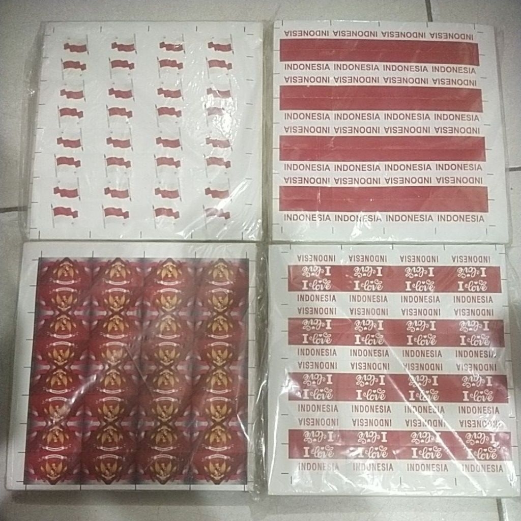 

(1 pcs) sticker bendera merah putih variasi bentuk per lembar / sticker pipi