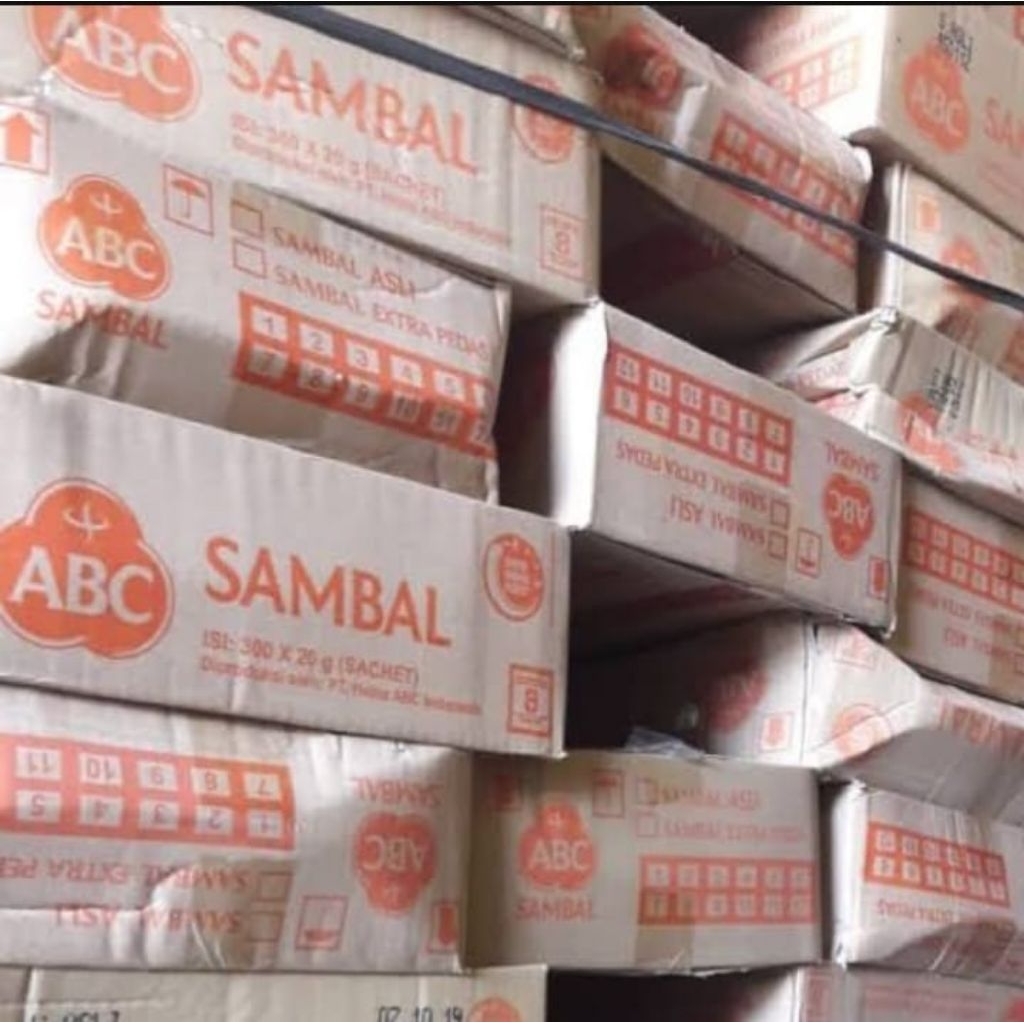 

Sambal abc sachet 20gr 1 dus isi 30 pak