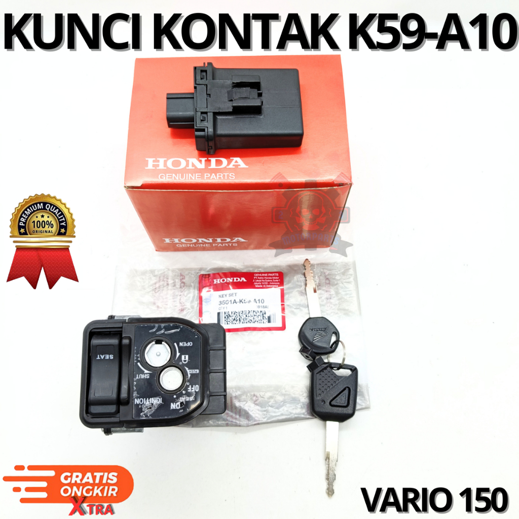 Kunci Kontak Honda K59-A10 Remote Konci Motor Set Vario 150 LED Key Set Kualitas Asli Original AHM