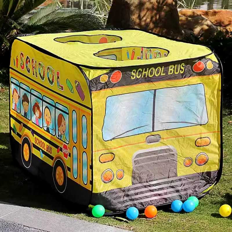 Dtoyz- Tenda Anak School Bus Mainan Tenda Tendaan Untuk Anak Bentuk Mobil Bus Sekolah