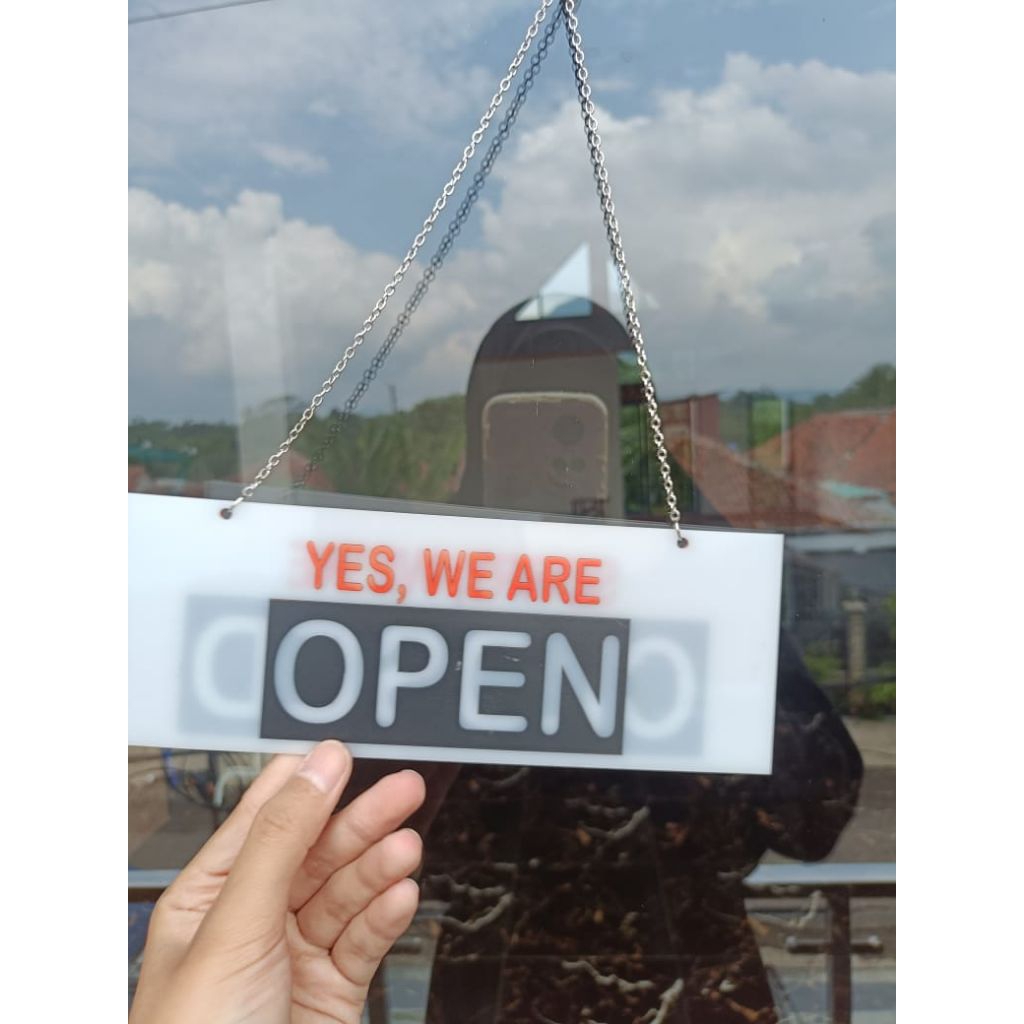 sign open close gantung | tanda buka tutup gantung dikaaca | tanda open close