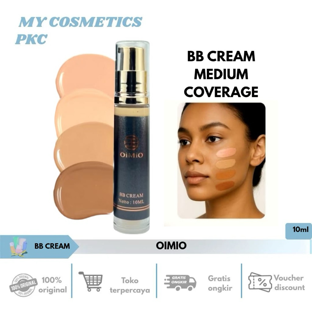 OIMIO BB Cream - Medium Coverage 4 Shade Natural | Travel Friendly