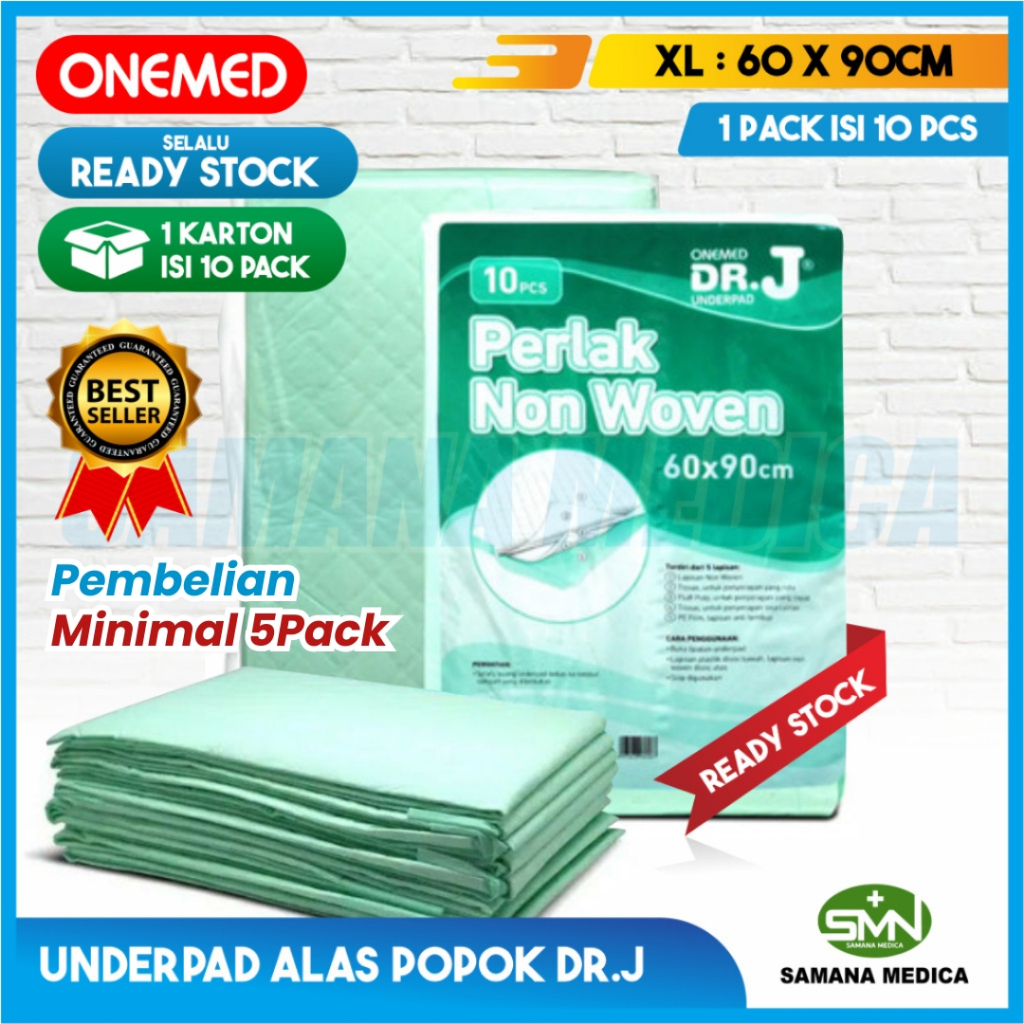 GROSIR Underpad DR J Onemed perlak popok alas ompol harga murah 60x90 Isi 10pcs