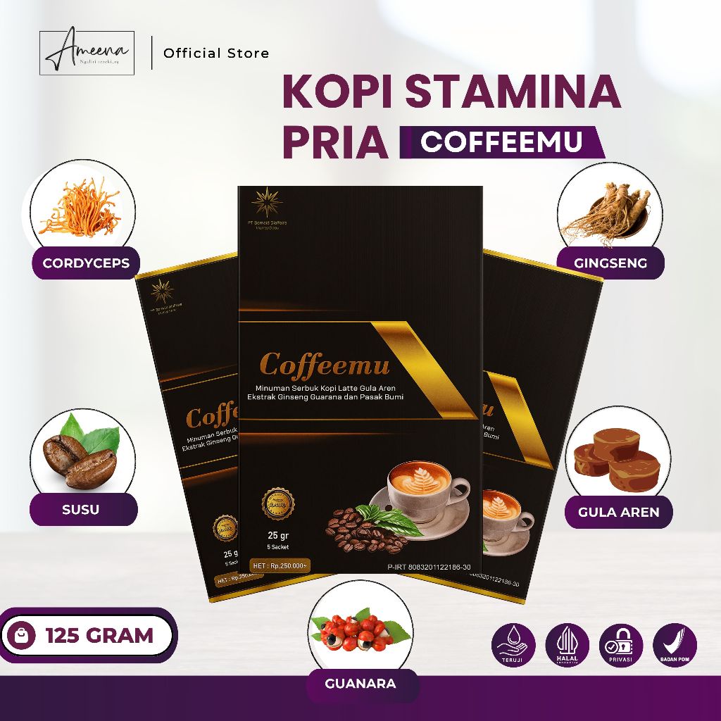 

Coffeemu BGN Kemasan Terbaru - 1 Box isi 5 Sachet Ampuh Minuman Kopi ST4MINA P3RIA D3W4SA