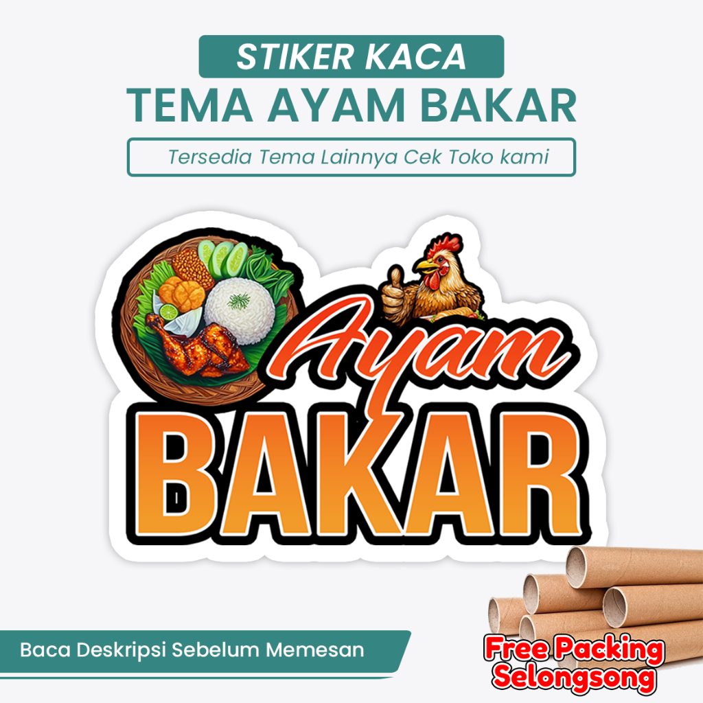

King Postka - Stiker Kaca Gerobak Ayam Bakar