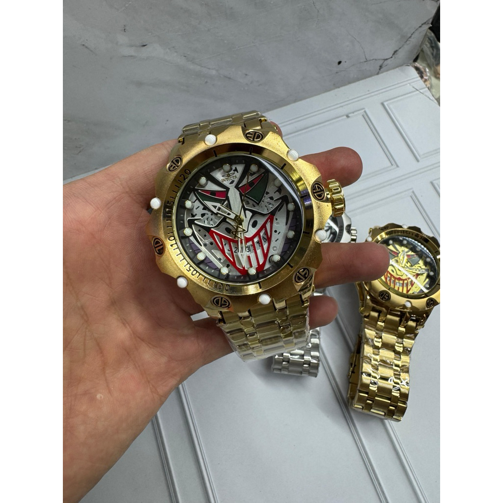 SPECIAL EDITION ‼️ JAM TANGAN PRIA INVICTA JOKER CASE PUTAR RANTAI STEINLESS SOLID
