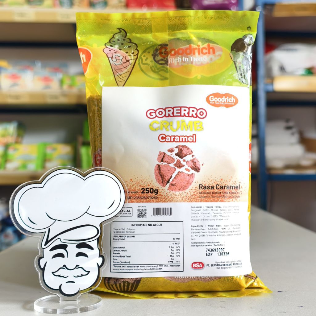 

Goodrich Caramel Crumble 250Gr / Remahan Biskuit Karamel 250Gr / Caramel Crumble 250Gr