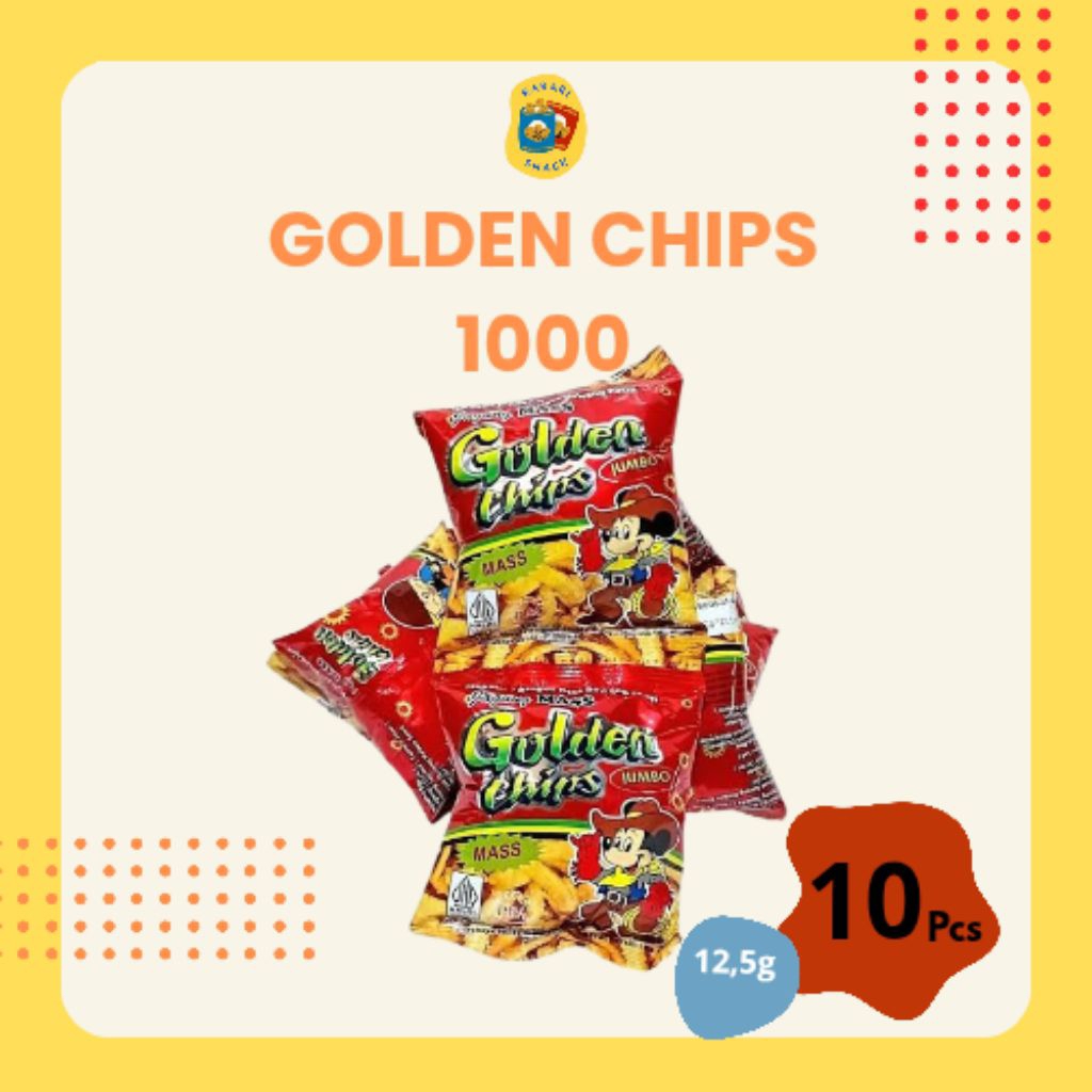 

RS Chiki BERHADIAH Golden Chips kemasan 1000 (12,5g) isi 10pcs