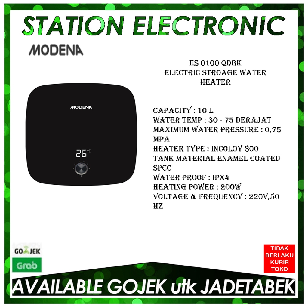 MODENA ELECTRIC STORAGE WATER HEATER ES-0100 QDBK 10L ES0100QDBK