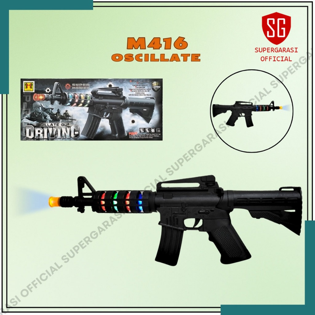 M16 Oscilate gun mainan tembakan anak ada lampu dan suara