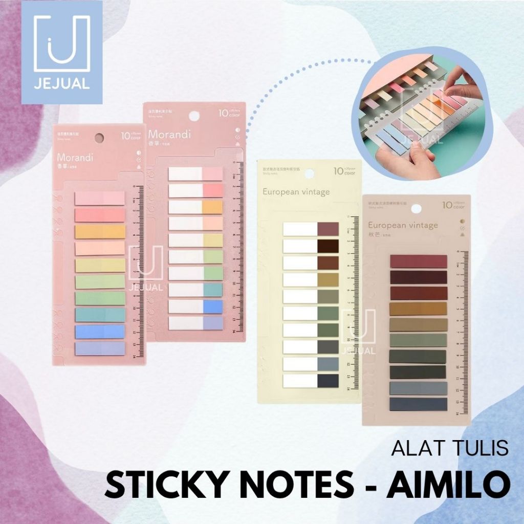 

Sticky Notes Aimilo Page Markers 10 Warna 200 Lembar Penanda Kertas/Buku/Halaman
