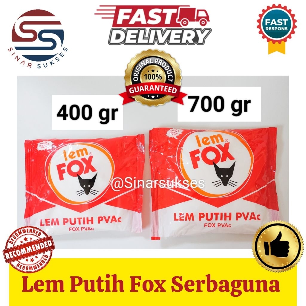 

Lem FOX putih 400gr 700gr/ Lem Kayu Serbaguna/Lem Fox Kecil/Lem Fox Refill/Lem Fox Putih/Lem Serbaguna
