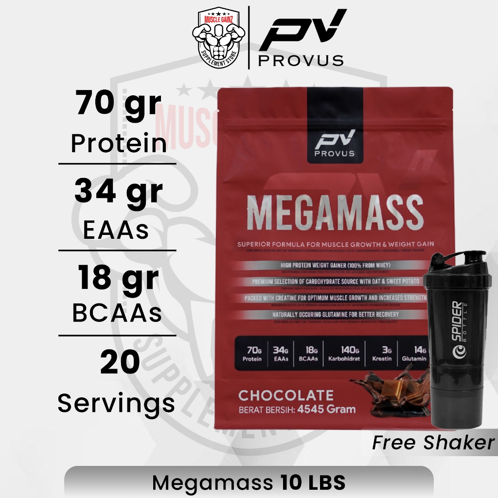 Provus Megamass 10lbs Gainer Susu Penambah Berat Badan Mass Gainer Mega Mass