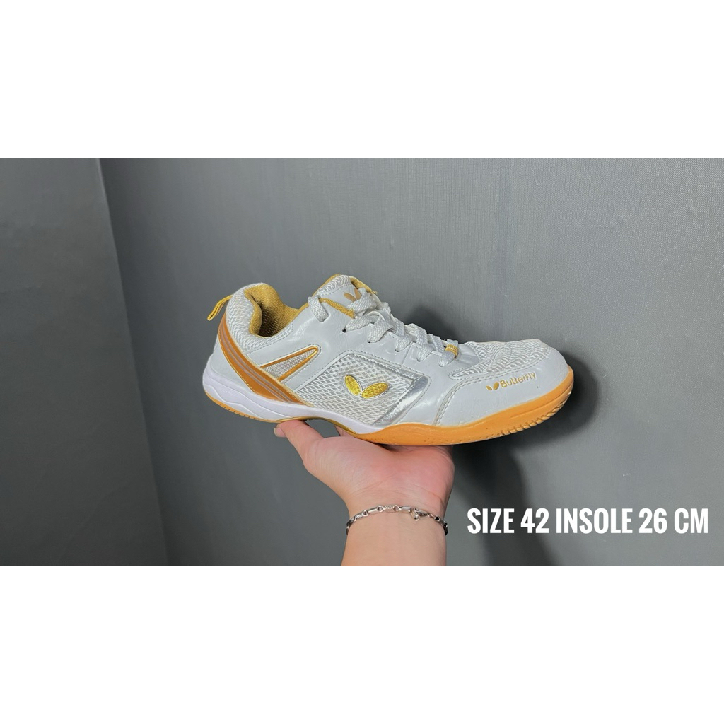 butterfly putih emas/sepatu tenis meja/sepatu pingpong