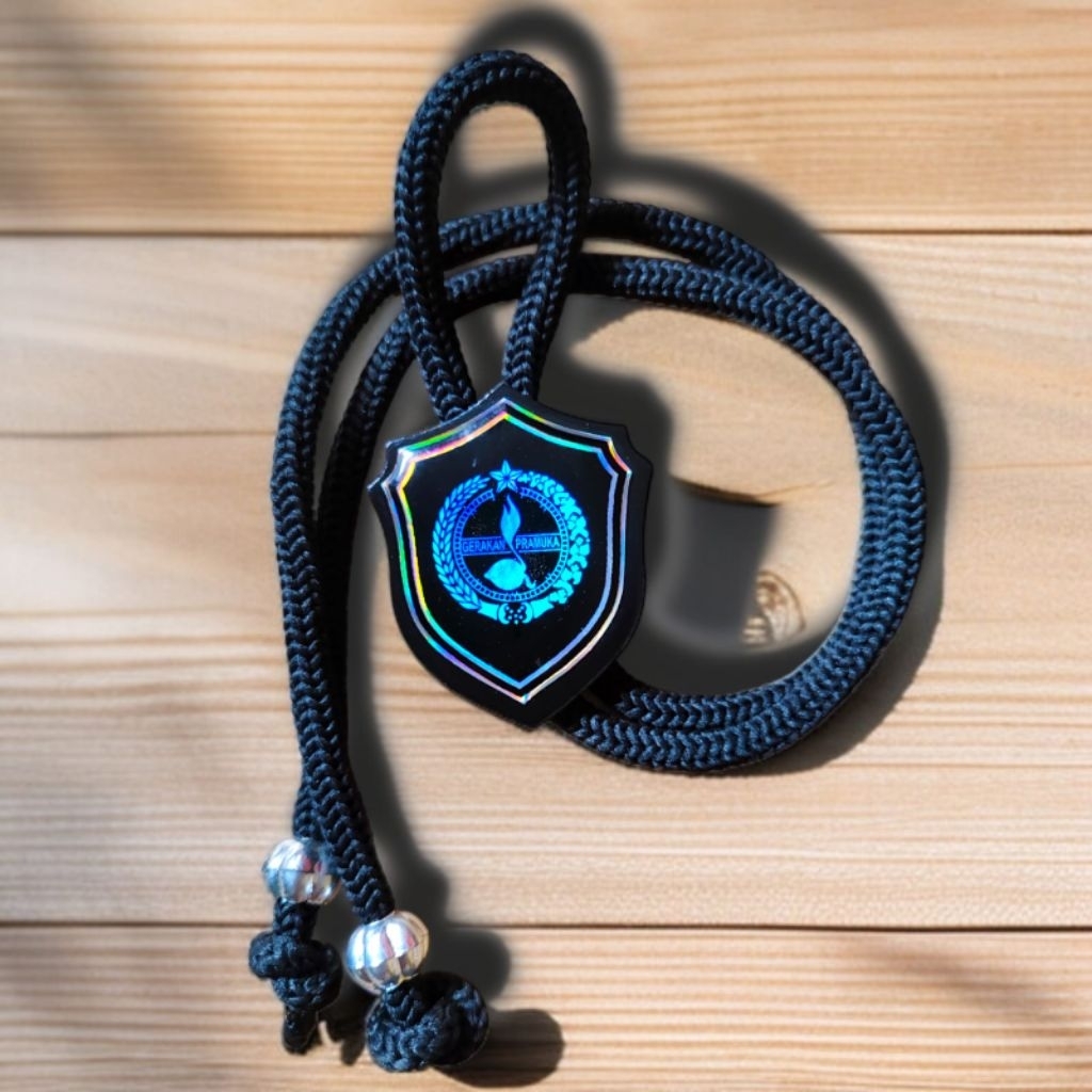 

Ring kacu pramuka motif tali black diamond hologram tebal premium