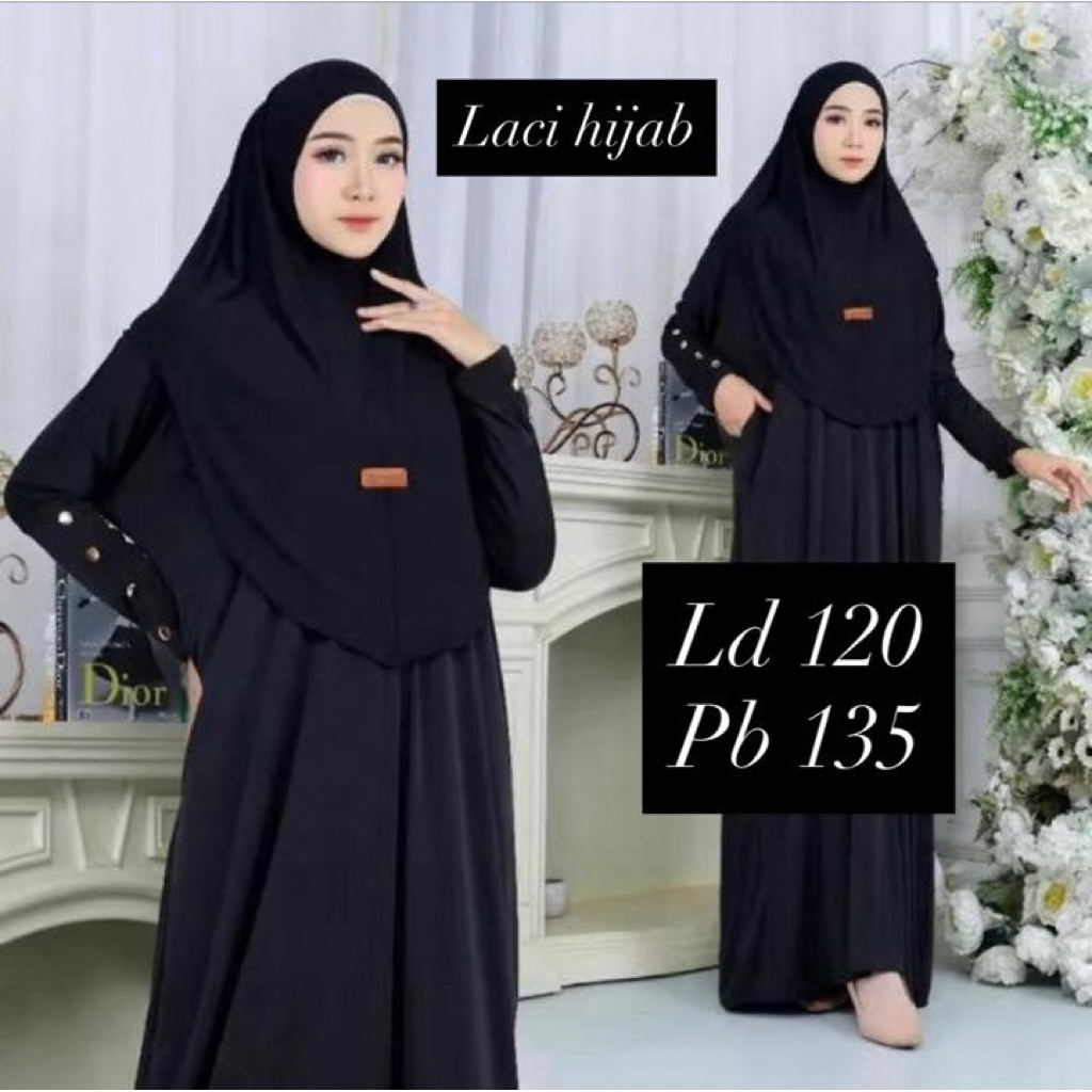 GAMIS TERBARU  MECCA ABAYA SET KERUDUNG SYAR’I JERSY PREMIUM